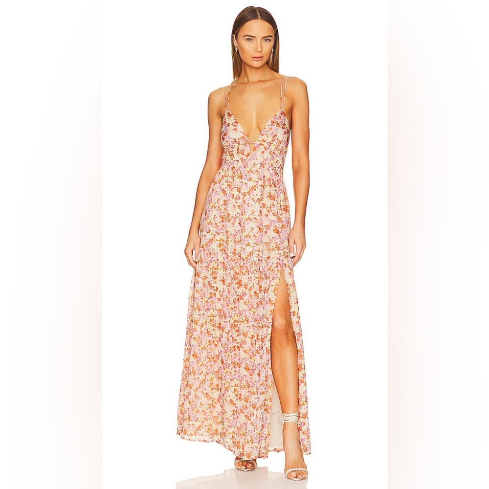 ASTR The Label rust lilac floral ryliana dress size small - Picture 1 of 7